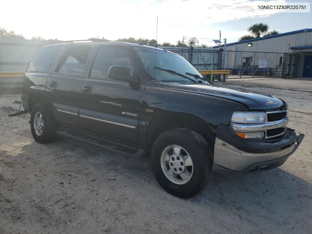 2003 Chevrolet Tahoe C1500 VIN: 1GNEC13Z83R220751 Lot: 73813804