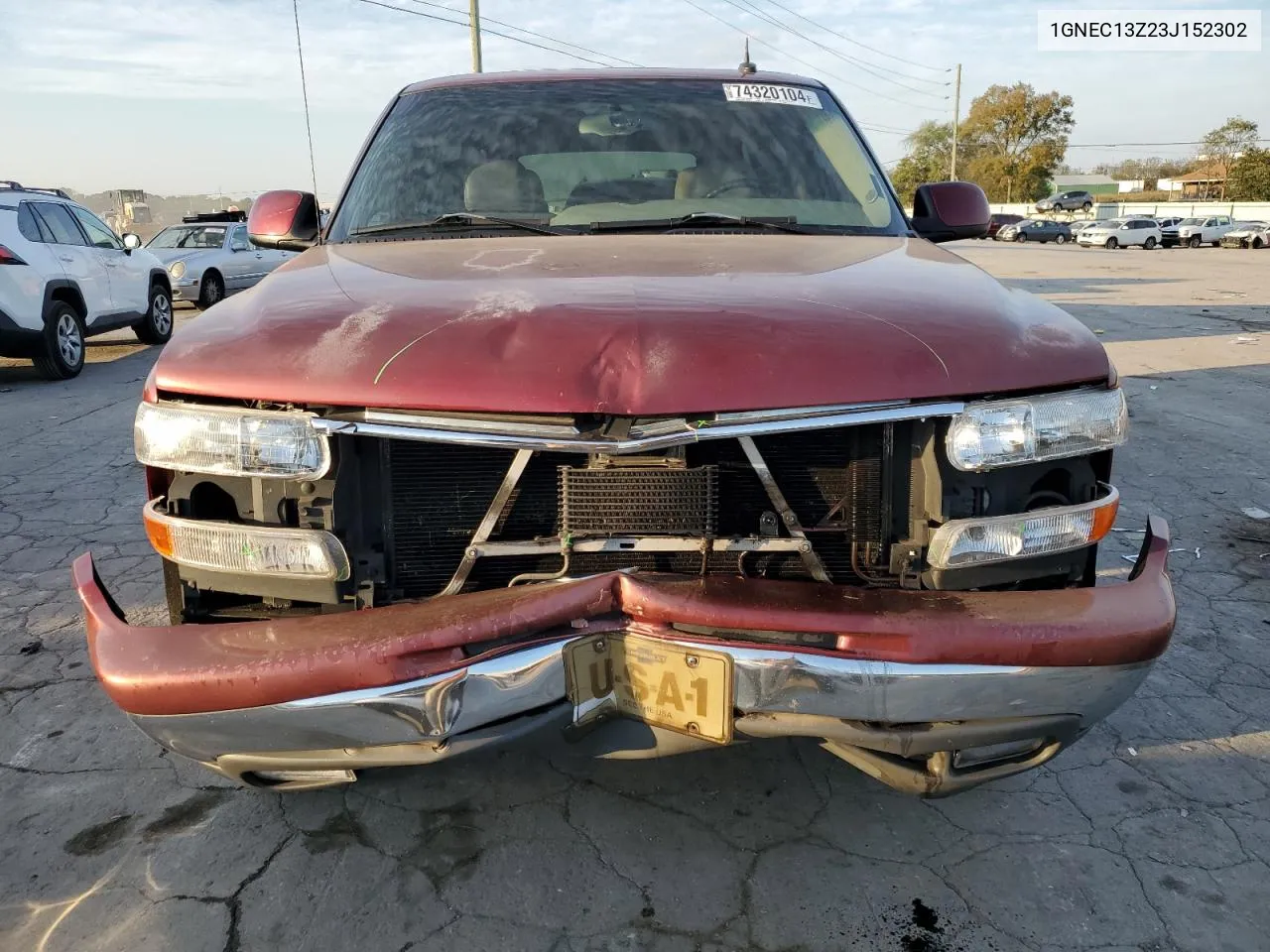 2003 Chevrolet Tahoe C1500 VIN: 1GNEC13Z23J152302 Lot: 74320104