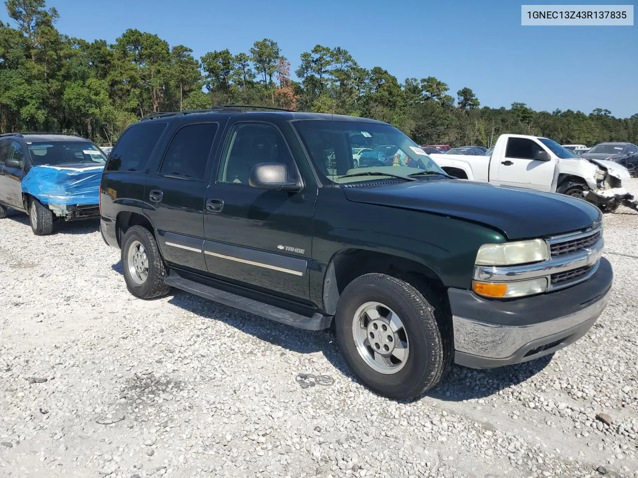 2003 Chevrolet Tahoe C1500 VIN: 1GNEC13Z43R137835 Lot: 74324834