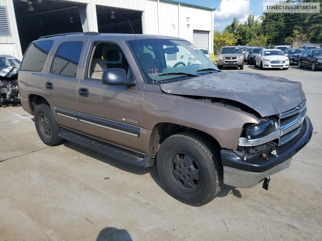 2003 Chevrolet Tahoe C1500 VIN: 1GNEC13V63R188749 Lot: 74481444