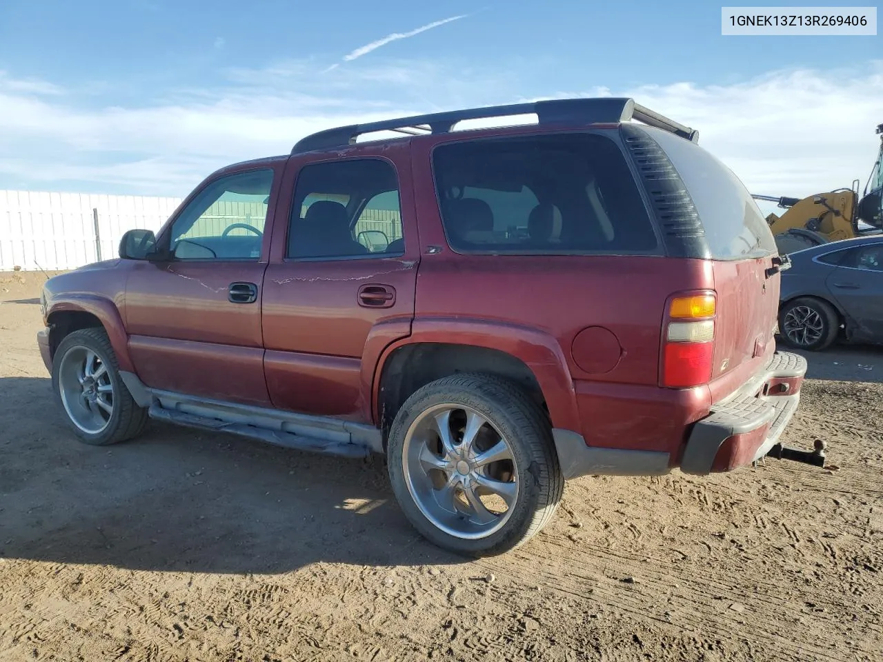 2003 Chevrolet Tahoe K1500 VIN: 1GNEK13Z13R269406 Lot: 74957054