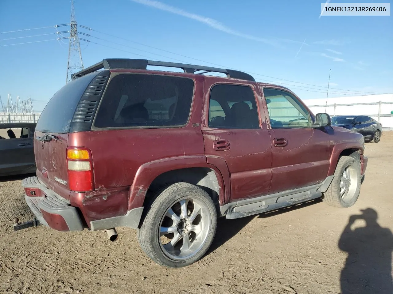 2003 Chevrolet Tahoe K1500 VIN: 1GNEK13Z13R269406 Lot: 74957054