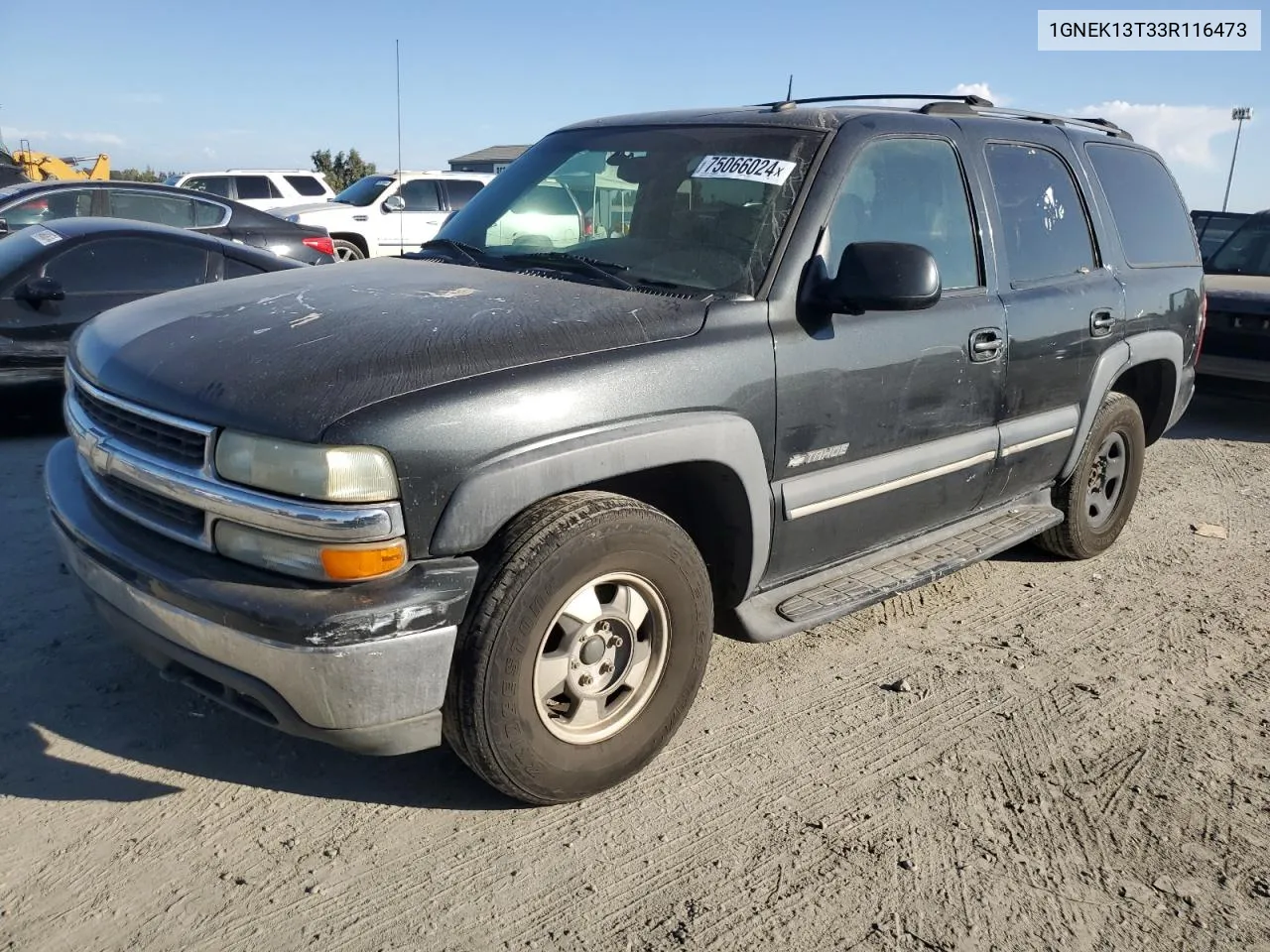 2003 Chevrolet Tahoe K1500 VIN: 1GNEK13T33R116473 Lot: 75066024