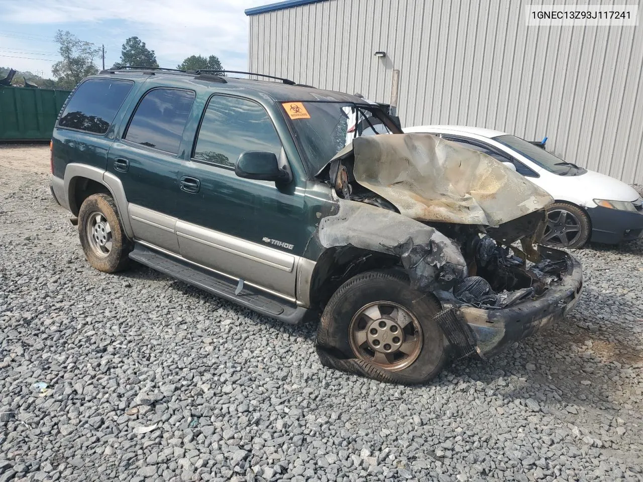 2003 Chevrolet Tahoe C1500 VIN: 1GNEC13Z93J117241 Lot: 75175194