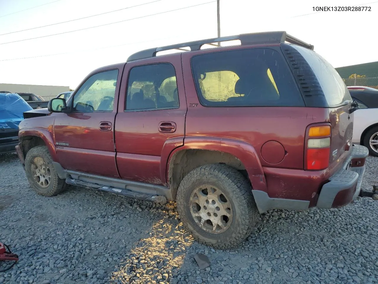 2003 Chevrolet Tahoe K1500 VIN: 1GNEK13Z03R288772 Lot: 76156304