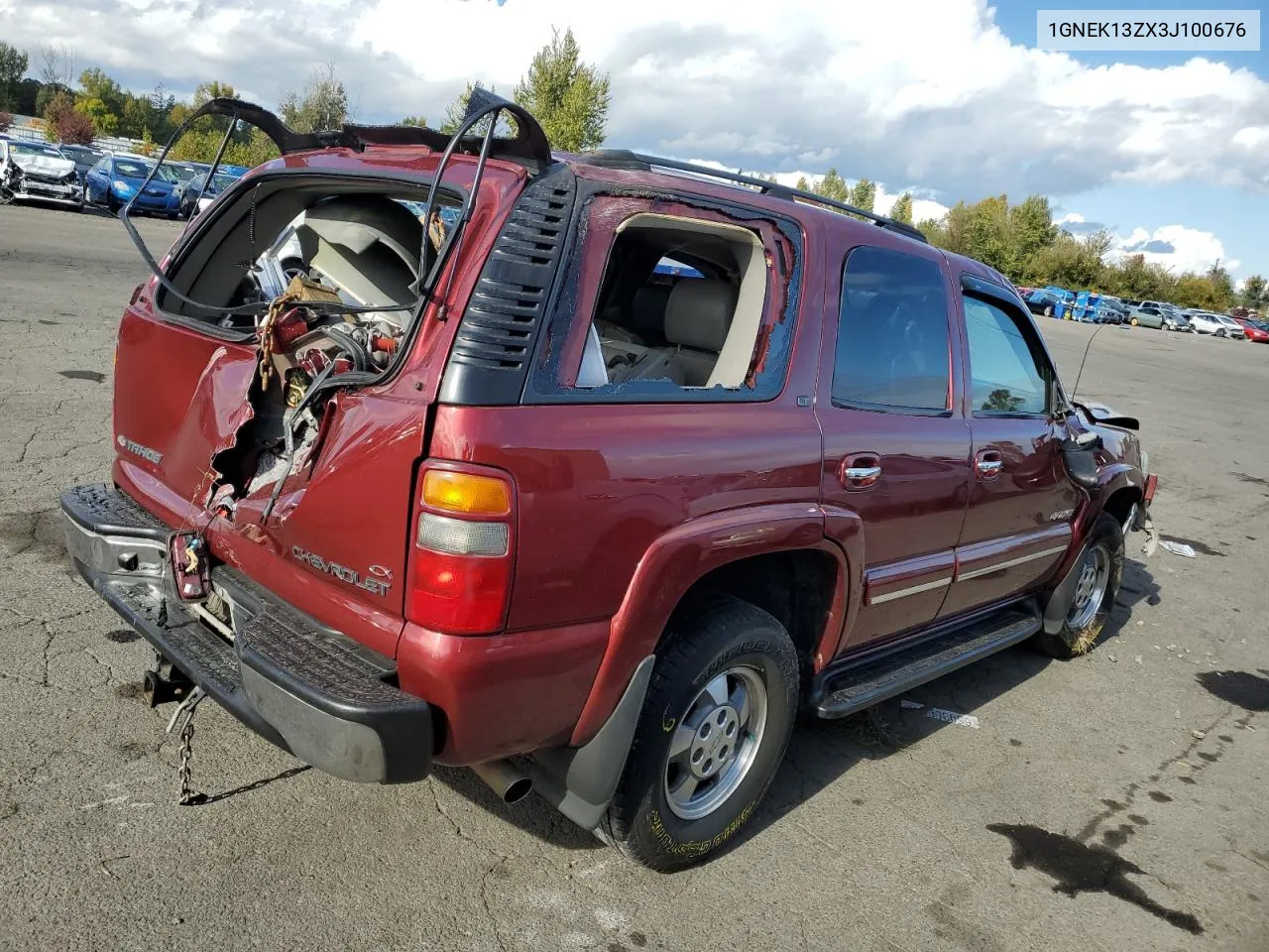 2003 Chevrolet Tahoe K1500 VIN: 1GNEK13ZX3J100676 Lot: 76595914