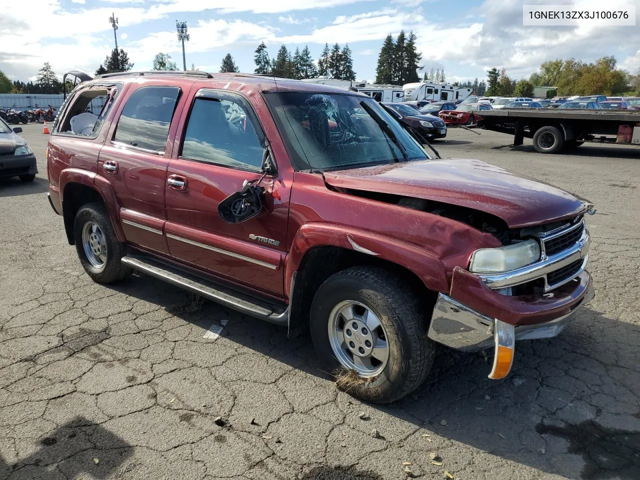 2003 Chevrolet Tahoe K1500 VIN: 1GNEK13ZX3J100676 Lot: 76595914