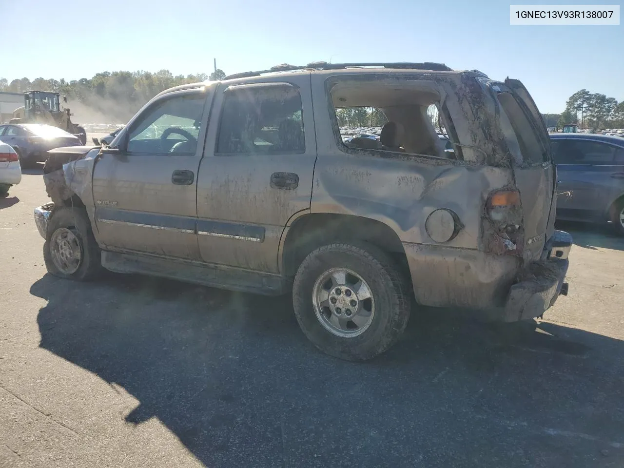 2003 Chevrolet Tahoe C1500 VIN: 1GNEC13V93R138007 Lot: 76668594