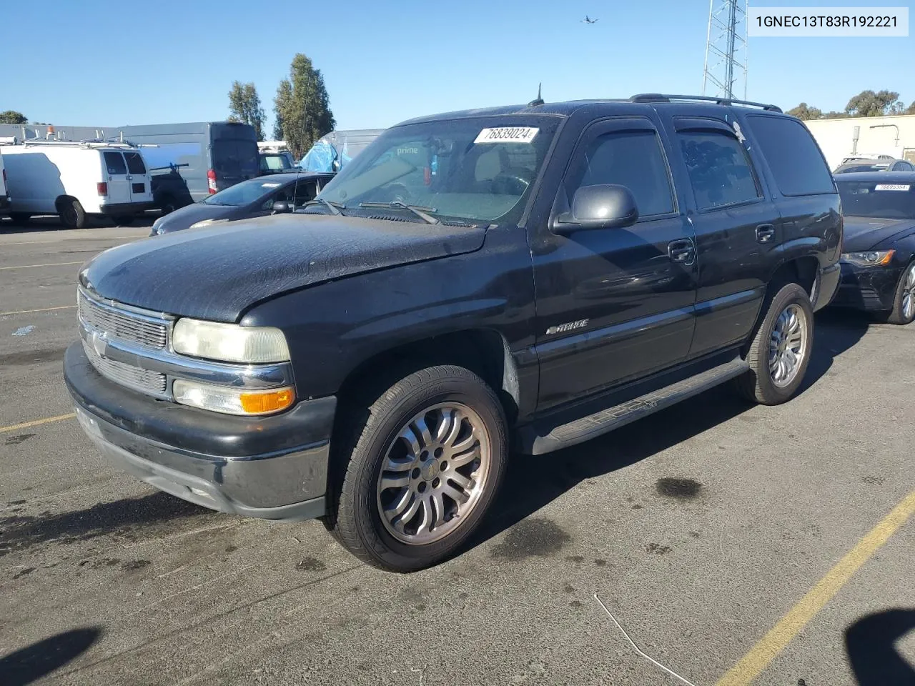 2003 Chevrolet Tahoe C1500 VIN: 1GNEC13T83R192221 Lot: 76839024