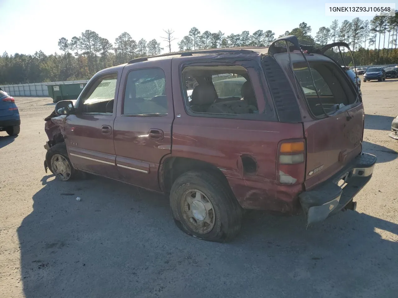 2003 Chevrolet Tahoe K1500 VIN: 1GNEK13Z93J106548 Lot: 77769054