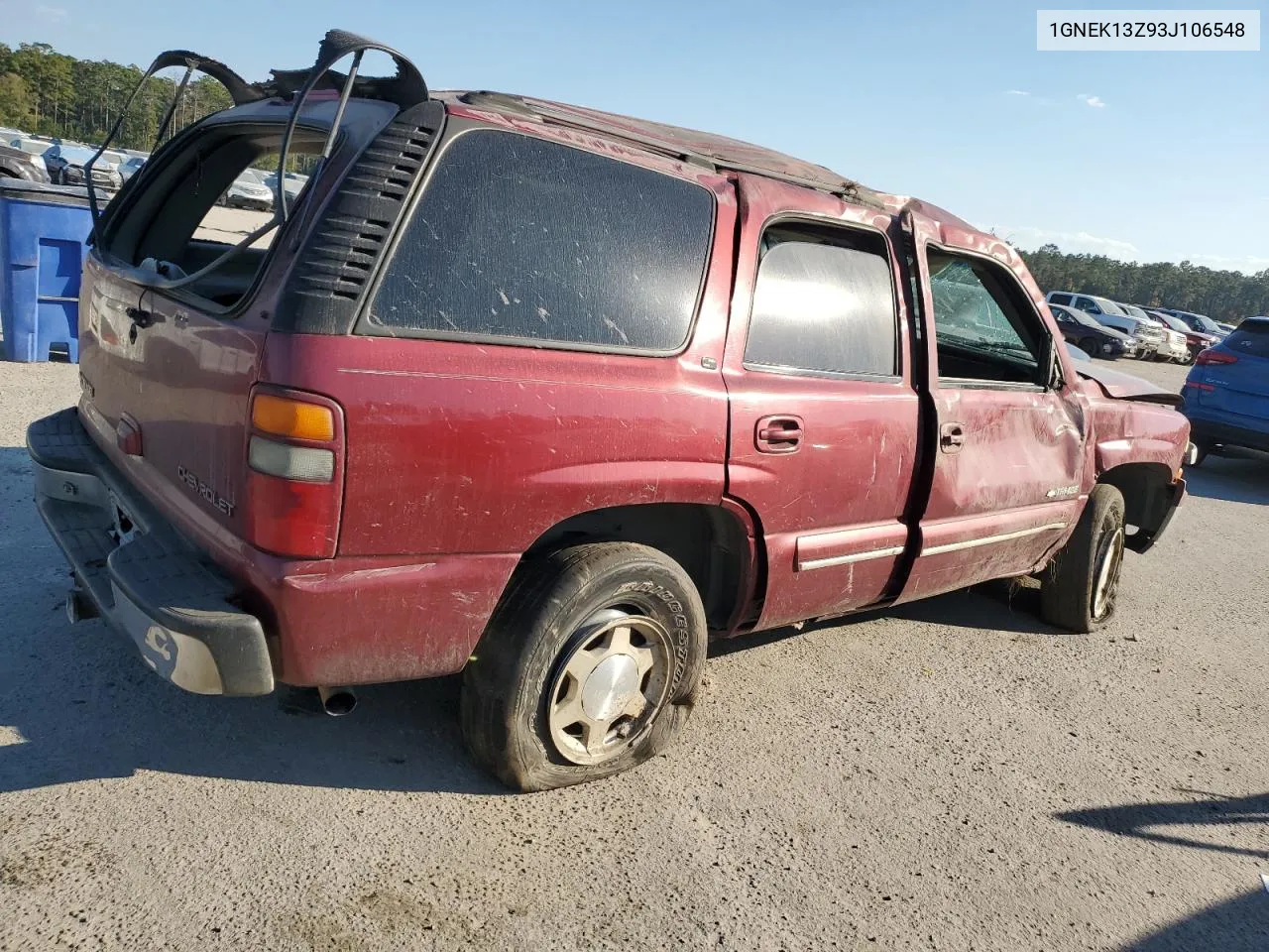 2003 Chevrolet Tahoe K1500 VIN: 1GNEK13Z93J106548 Lot: 77769054