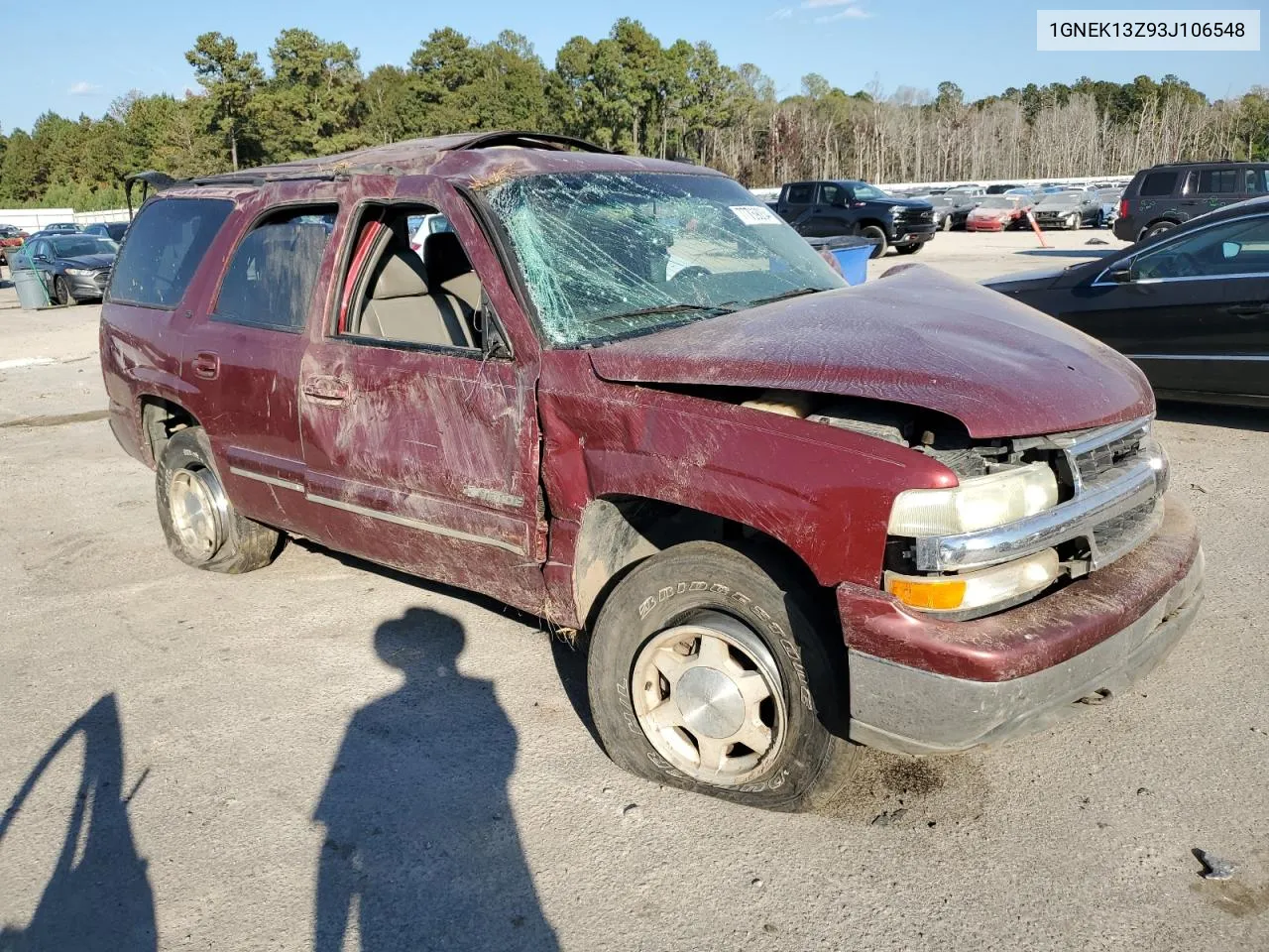 2003 Chevrolet Tahoe K1500 VIN: 1GNEK13Z93J106548 Lot: 77769054