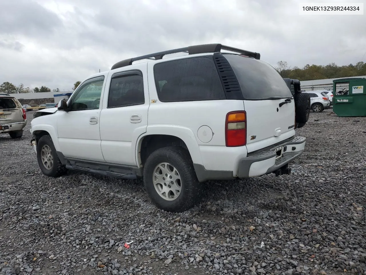 2003 Chevrolet Tahoe K1500 VIN: 1GNEK13Z93R244334 Lot: 78232494