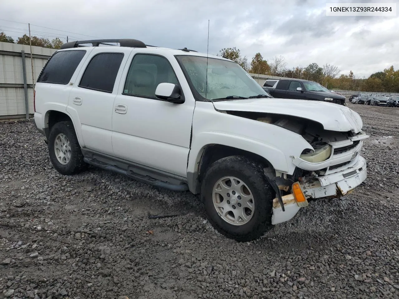 2003 Chevrolet Tahoe K1500 VIN: 1GNEK13Z93R244334 Lot: 78232494