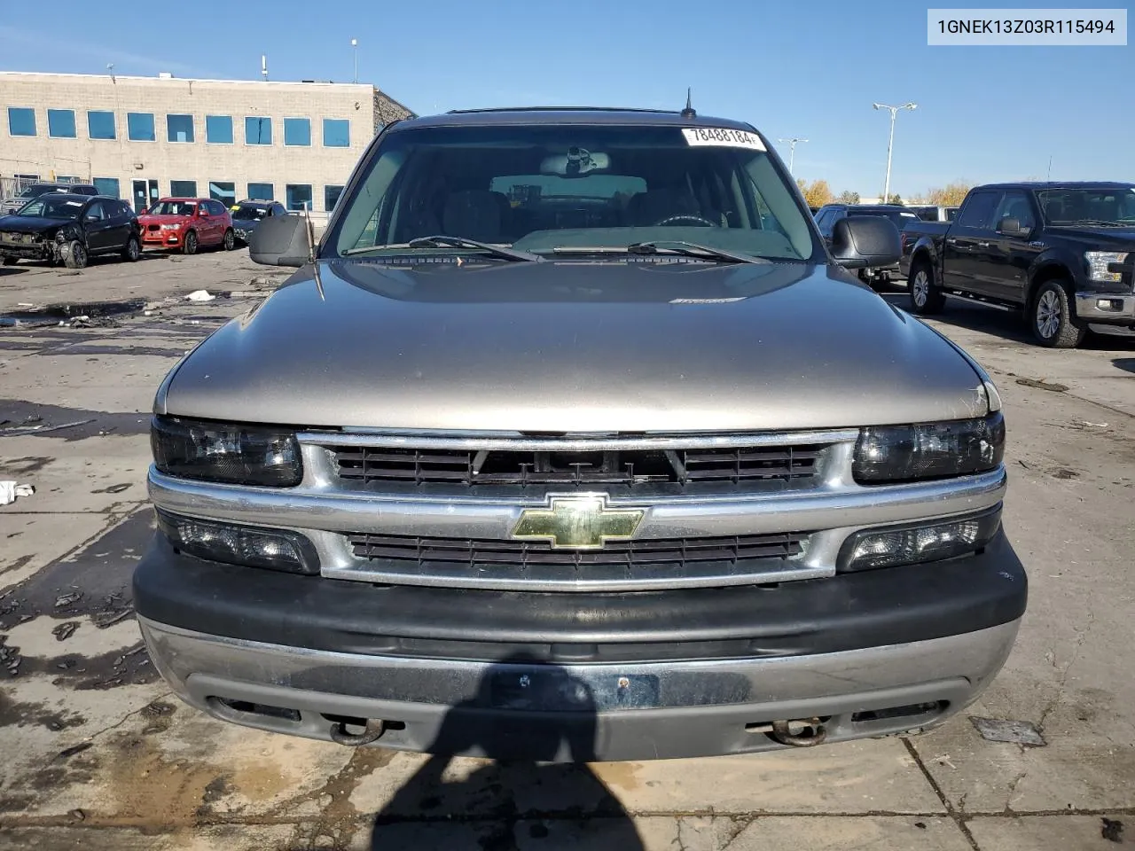 2003 Chevrolet Tahoe K1500 VIN: 1GNEK13Z03R115494 Lot: 78488184