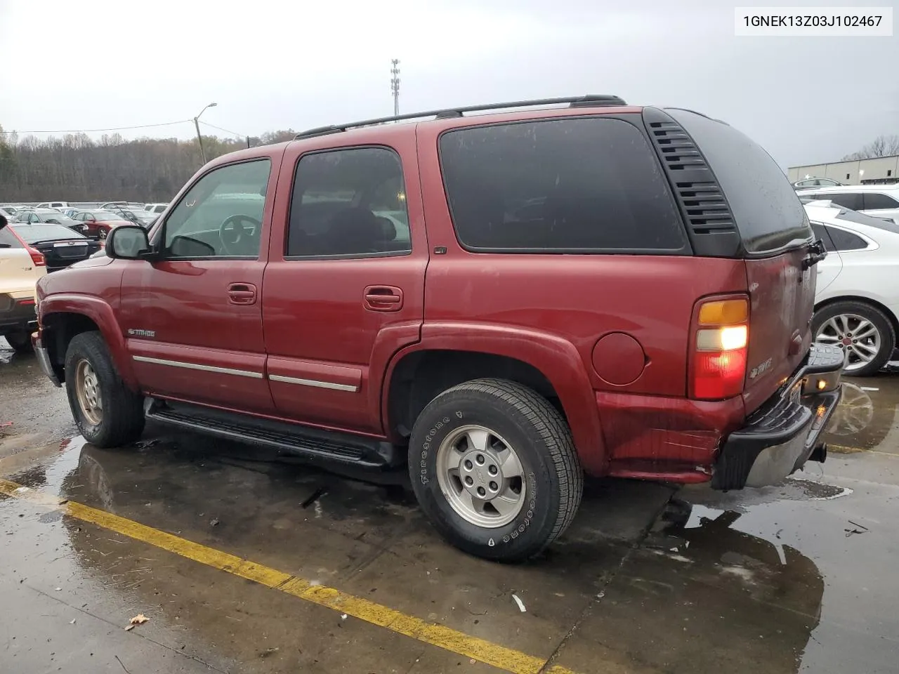 2003 Chevrolet Tahoe K1500 VIN: 1GNEK13Z03J102467 Lot: 80770814