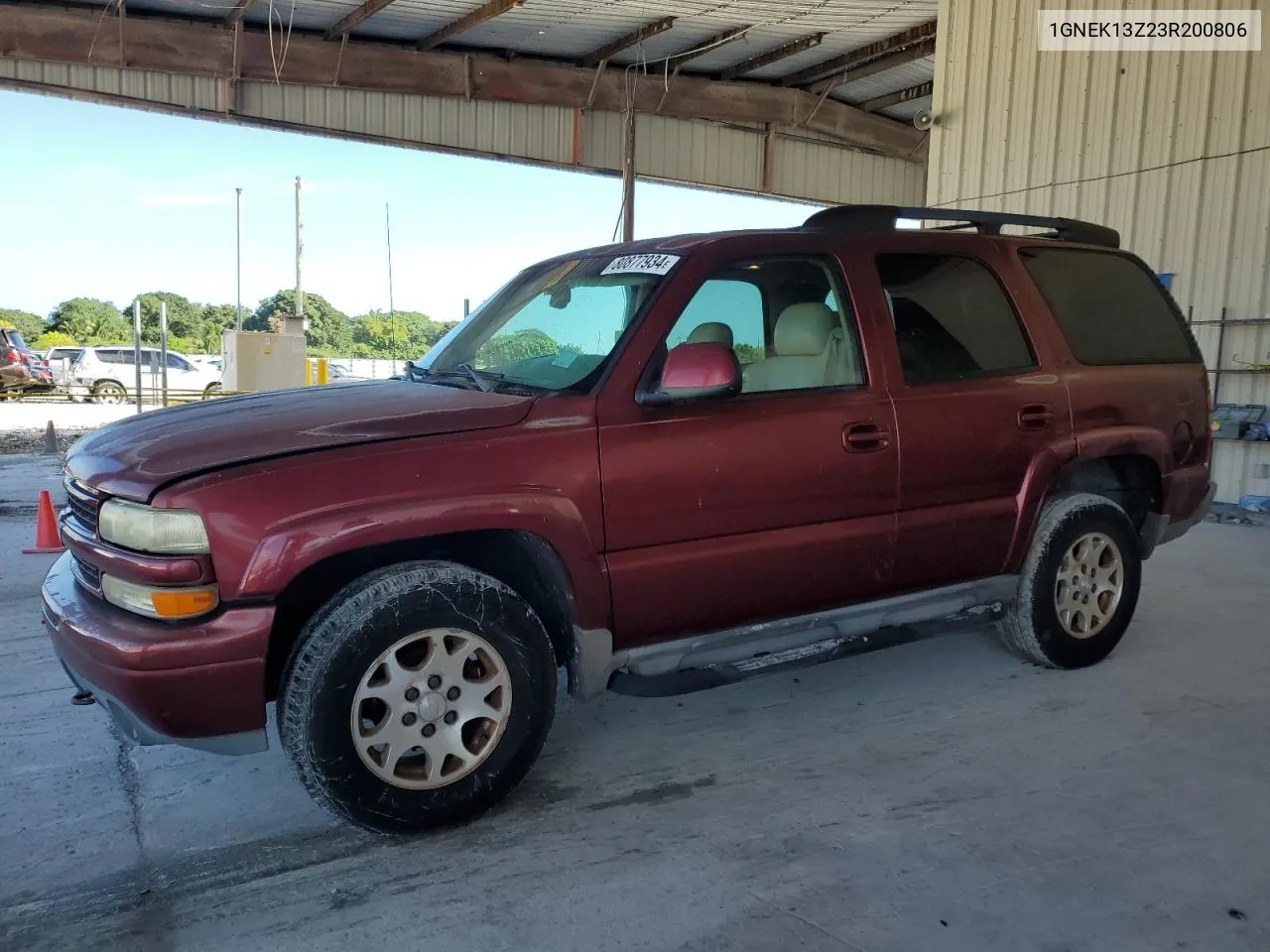 2003 Chevrolet Tahoe K1500 VIN: 1GNEK13Z23R200806 Lot: 80877934