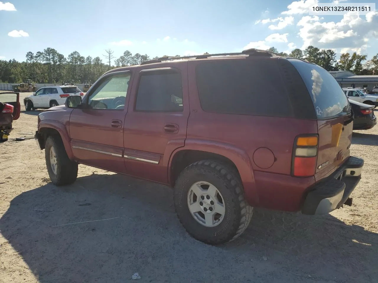 2004 Chevrolet Tahoe K1500 VIN: 1GNEK13Z34R211511 Lot: 74250964