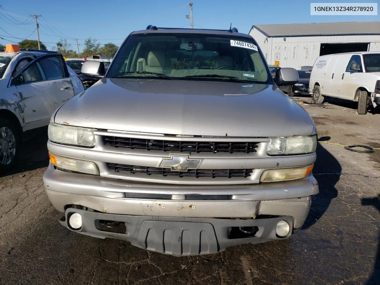 2004 Chevrolet Tahoe K1500 VIN: 1GNEK13Z34R278920 Lot: 74607434