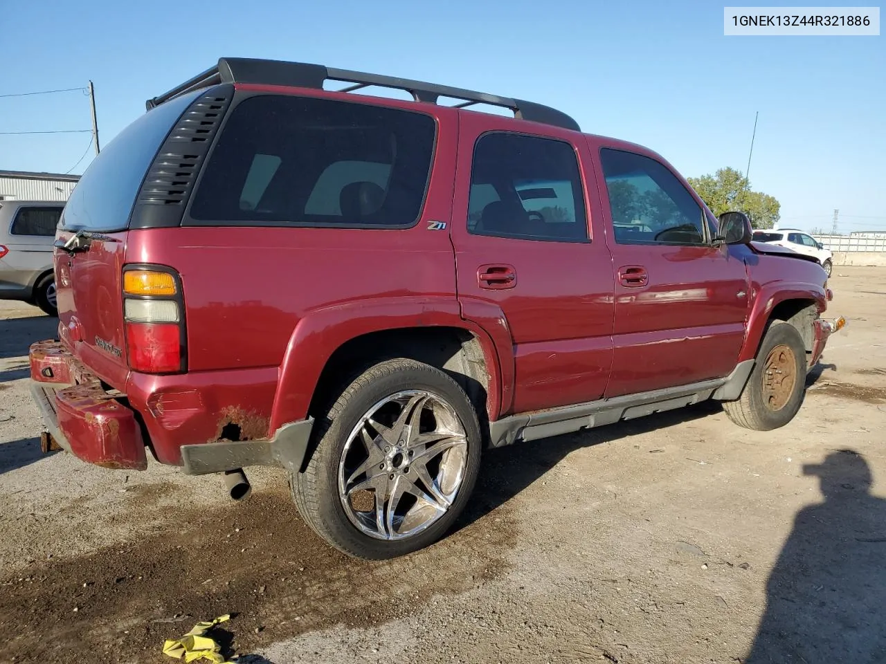 2004 Chevrolet Tahoe K1500 VIN: 1GNEK13Z44R321886 Lot: 74615084