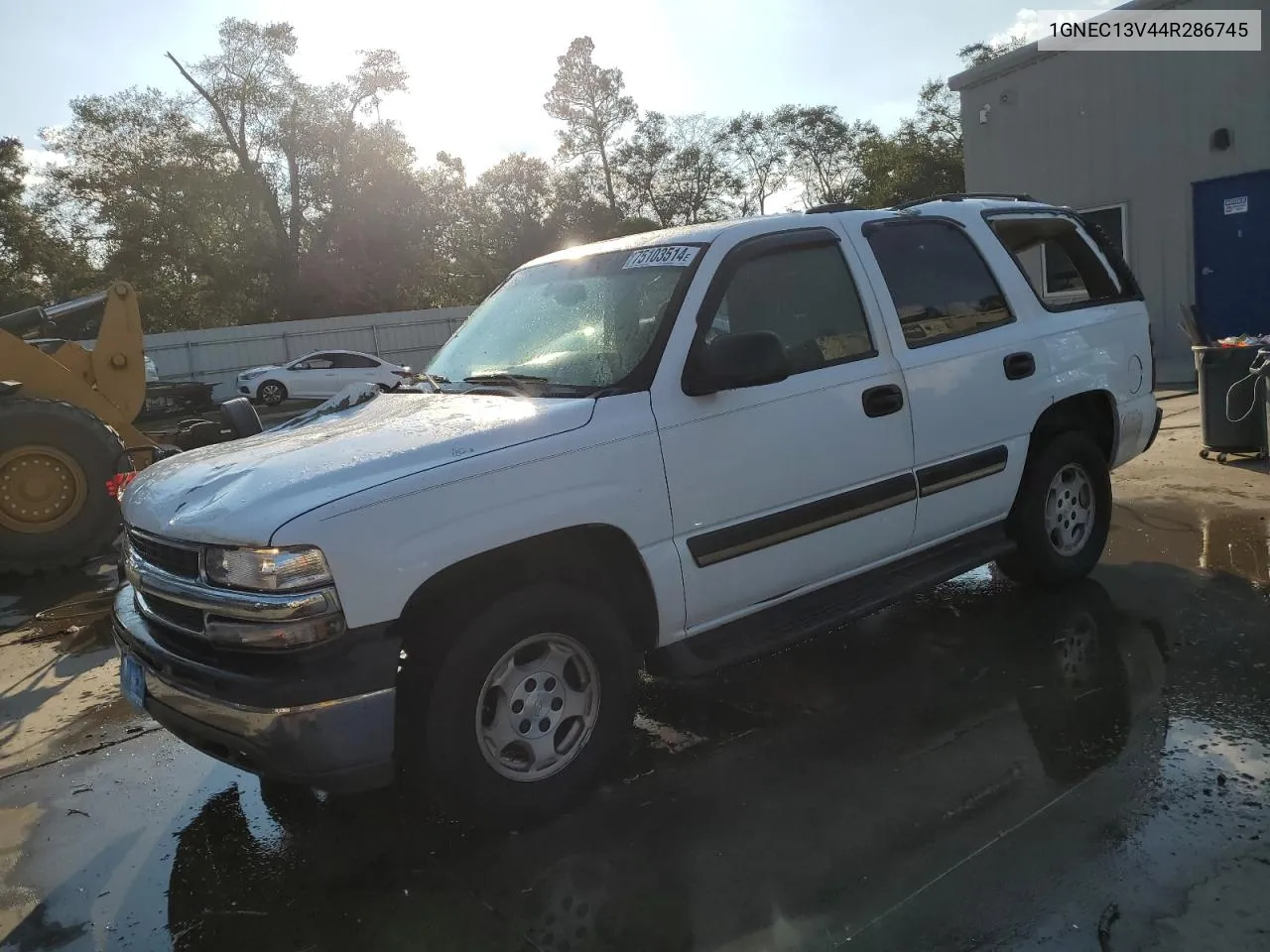 2004 Chevrolet Tahoe C1500 VIN: 1GNEC13V44R286745 Lot: 75103514