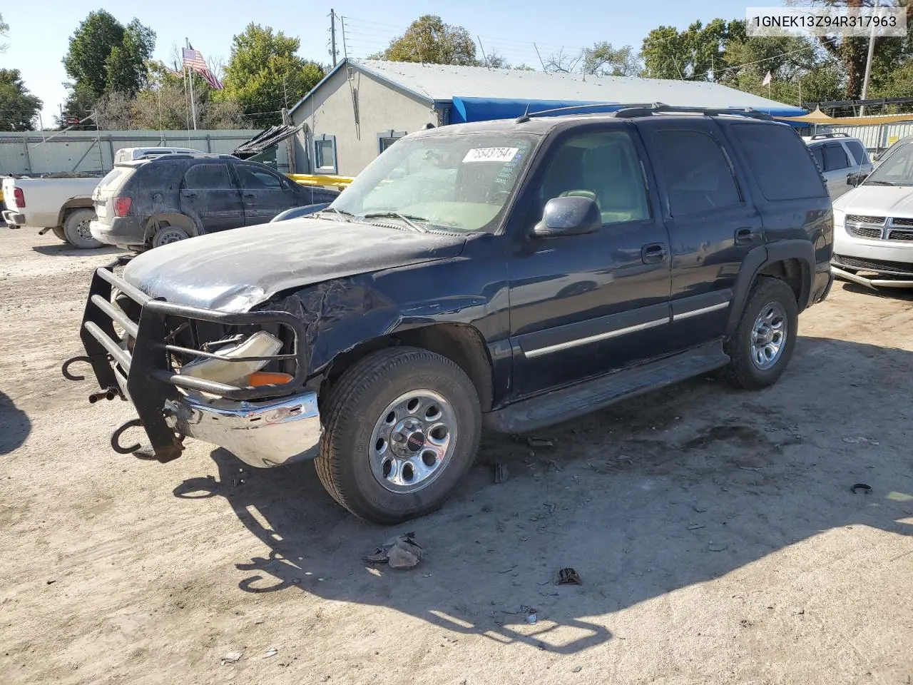 2004 Chevrolet Tahoe K1500 VIN: 1GNEK13Z94R317963 Lot: 75543754