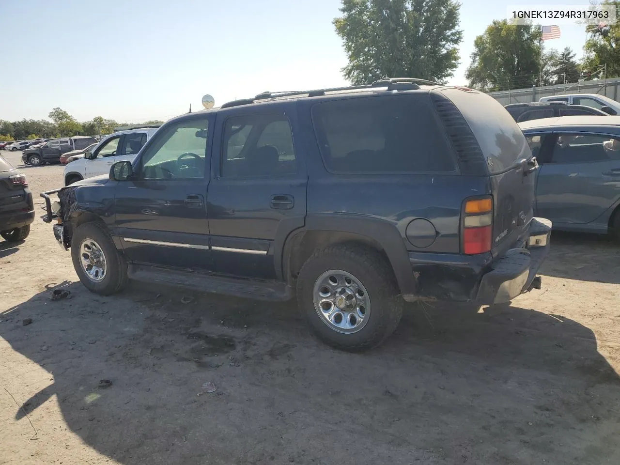 2004 Chevrolet Tahoe K1500 VIN: 1GNEK13Z94R317963 Lot: 75543754