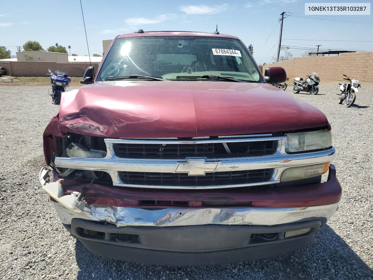 2005 Chevrolet Tahoe K1500 VIN: 1GNEK13T35R103287 Lot: 67884344