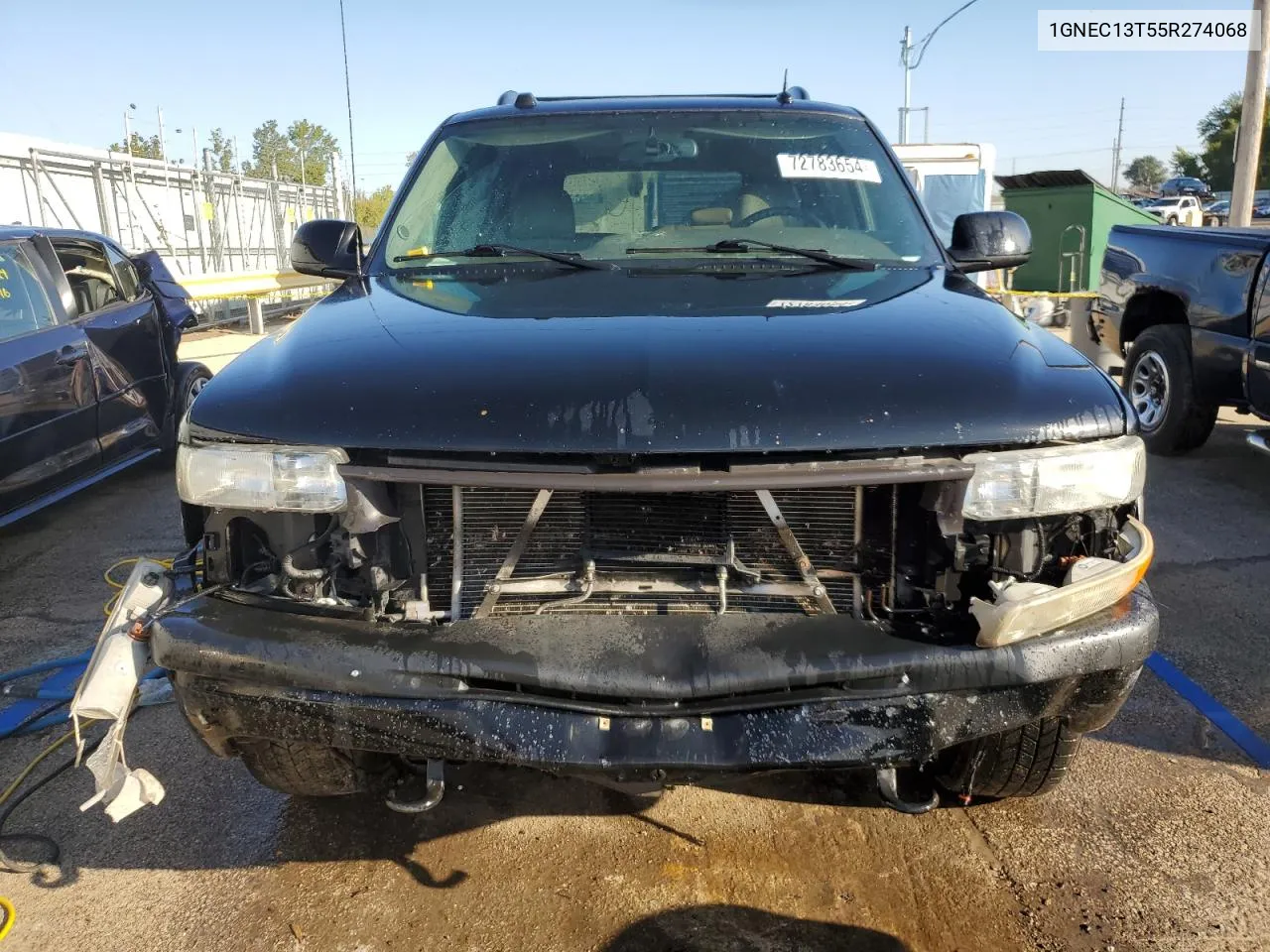 2005 Chevrolet Tahoe C1500 VIN: 1GNEC13T55R274068 Lot: 72783654