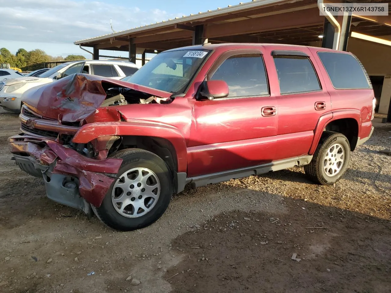 2006 Chevrolet Tahoe K1500 VIN: 1GNEK13ZX6R143758 Lot: 79188104