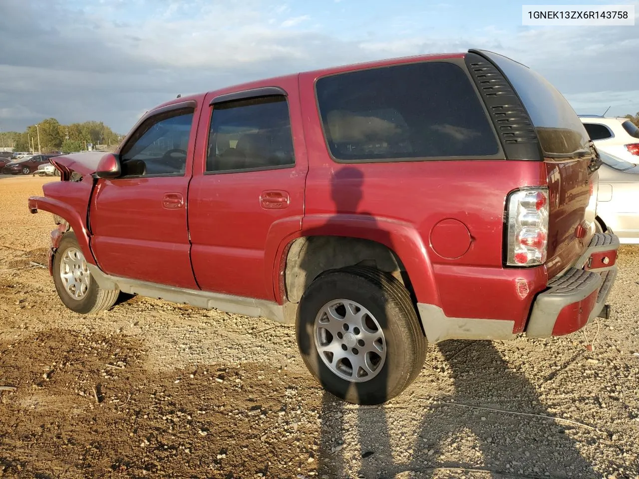 2006 Chevrolet Tahoe K1500 VIN: 1GNEK13ZX6R143758 Lot: 79188104