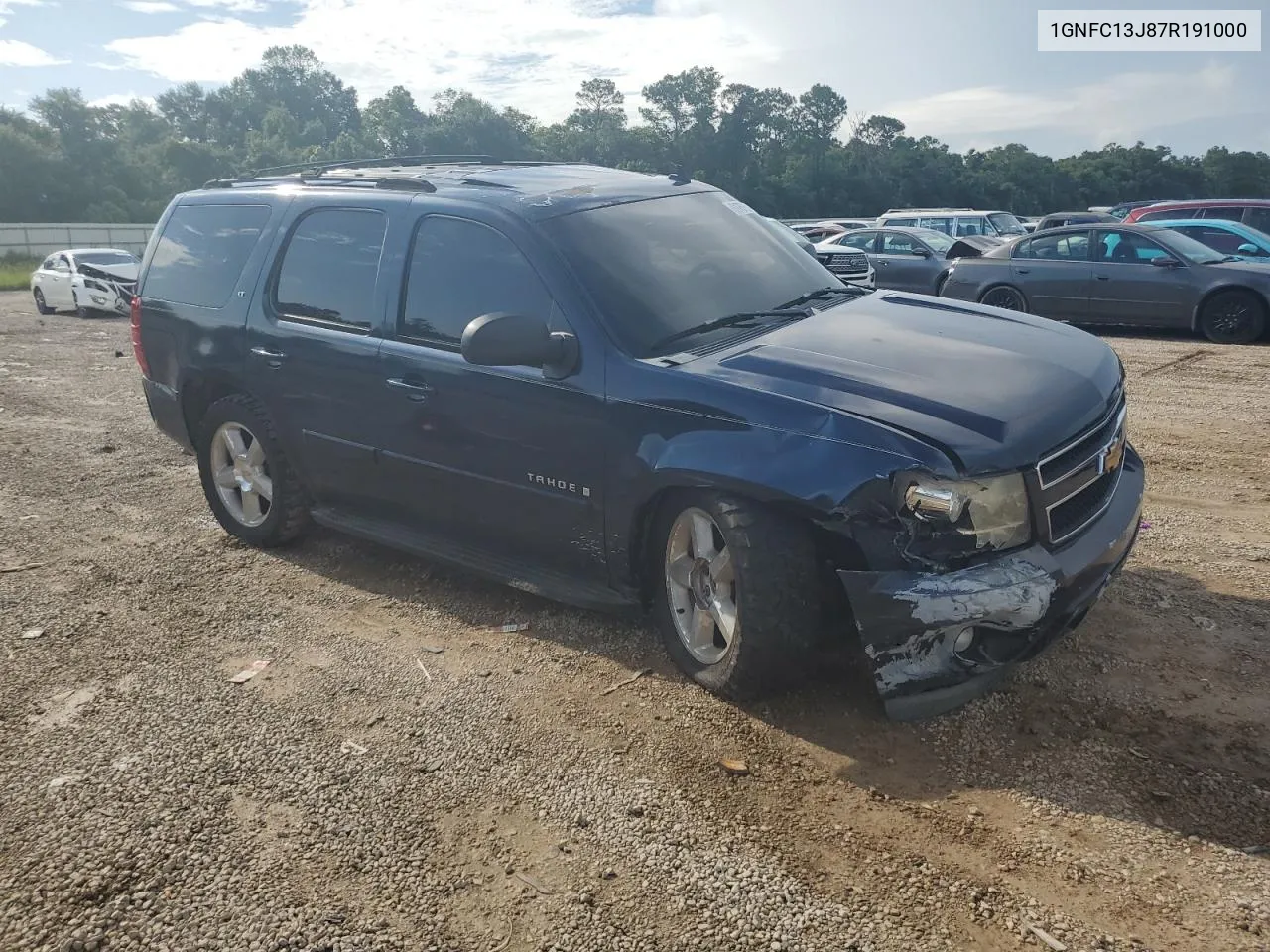 2007 Chevrolet Tahoe C1500 VIN: 1GNFC13J87R191000 Lot: 61757584