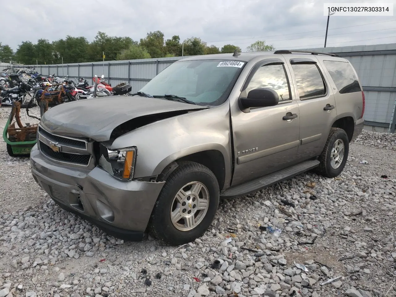 2007 Chevrolet Tahoe C1500 VIN: 1GNFC13027R303314 Lot: 69624604