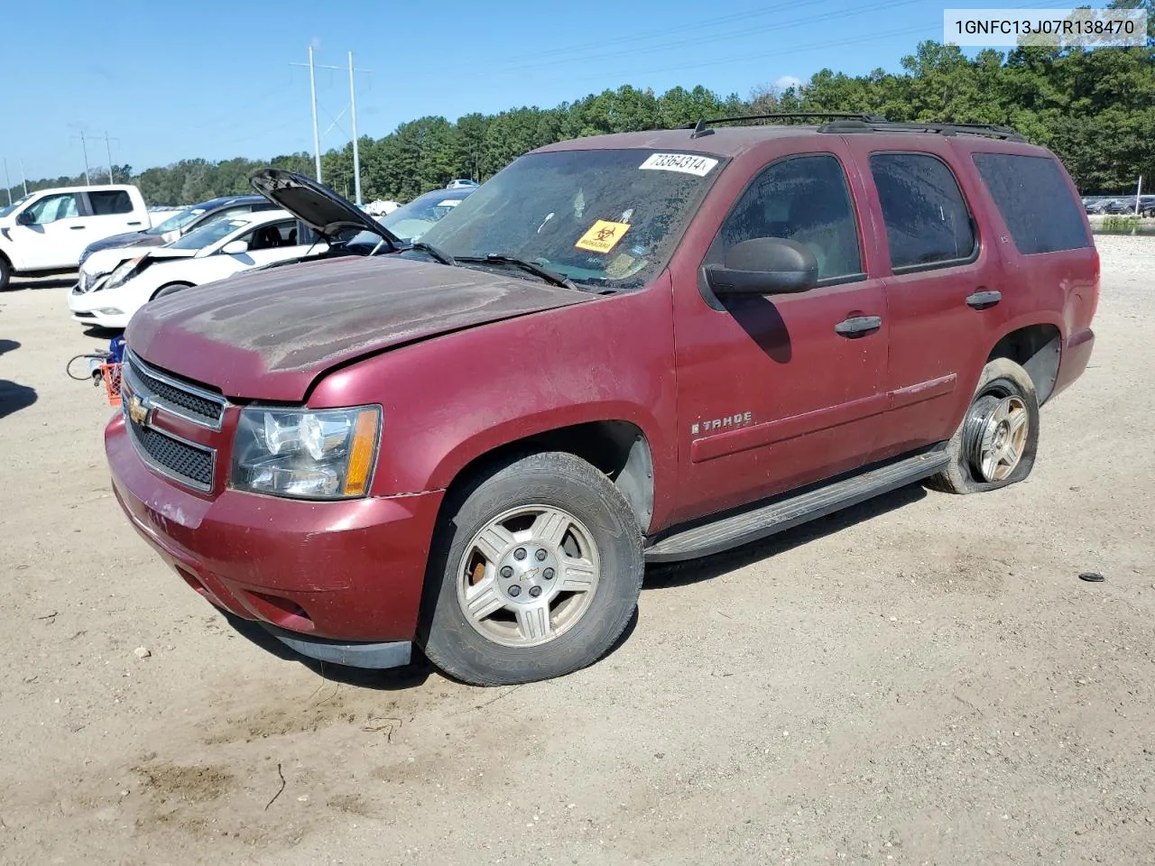 2007 Chevrolet Tahoe C1500 VIN: 1GNFC13J07R138470 Lot: 73364314