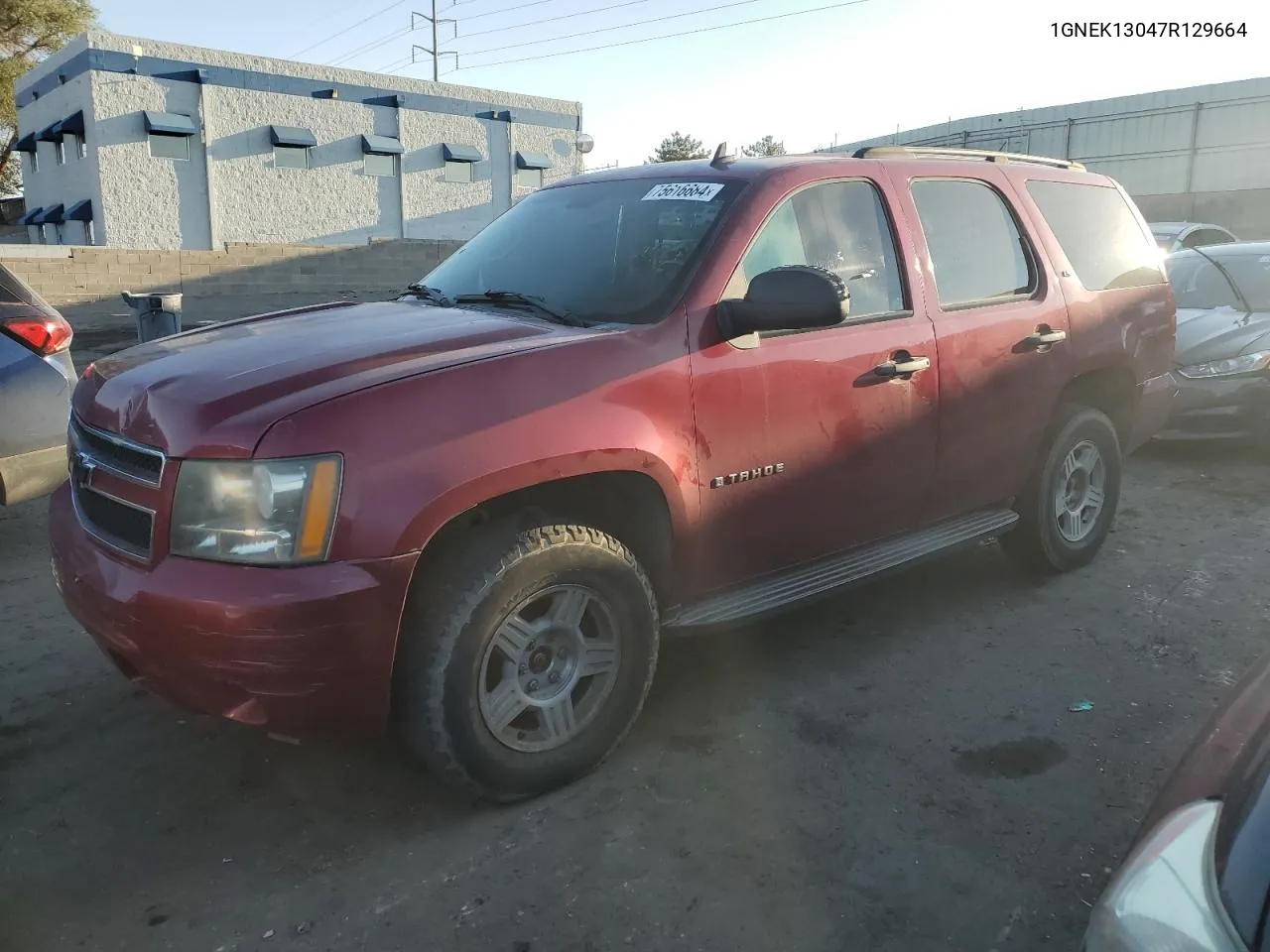 2007 Chevrolet Tahoe K1500 VIN: 1GNEK13047R129664 Lot: 75616684