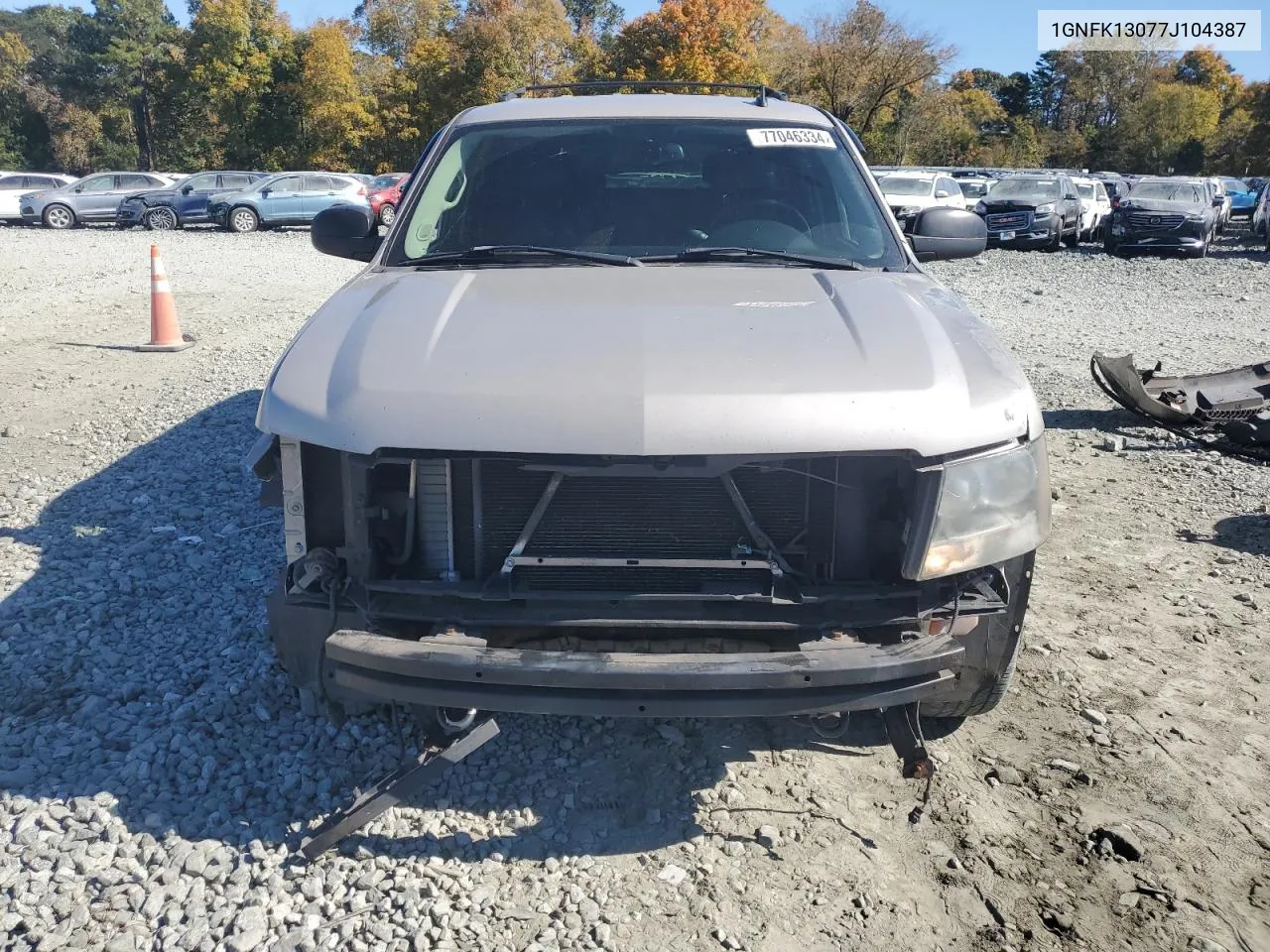 2007 Chevrolet Tahoe K1500 VIN: 1GNFK13077J104387 Lot: 77046334