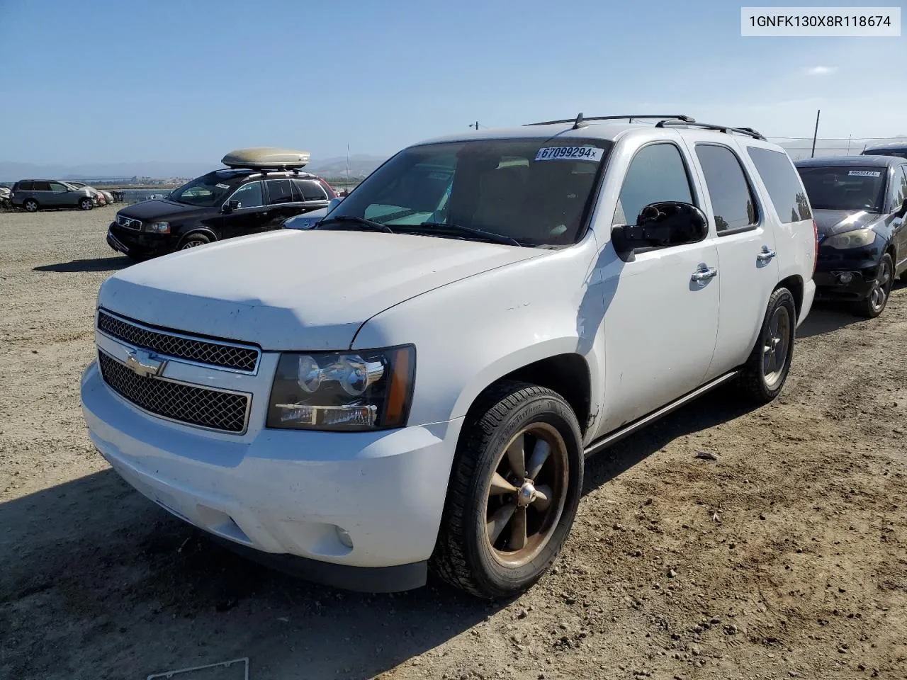 2008 Chevrolet Tahoe K1500 VIN: 1GNFK130X8R118674 Lot: 67099294