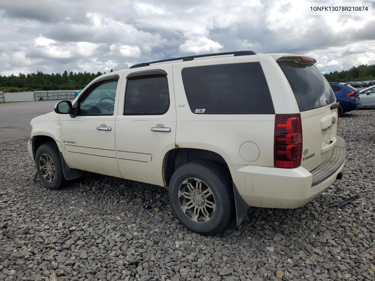 2008 Chevrolet Tahoe K1500 VIN: 1GNFK13078R210874 Lot: 68098654