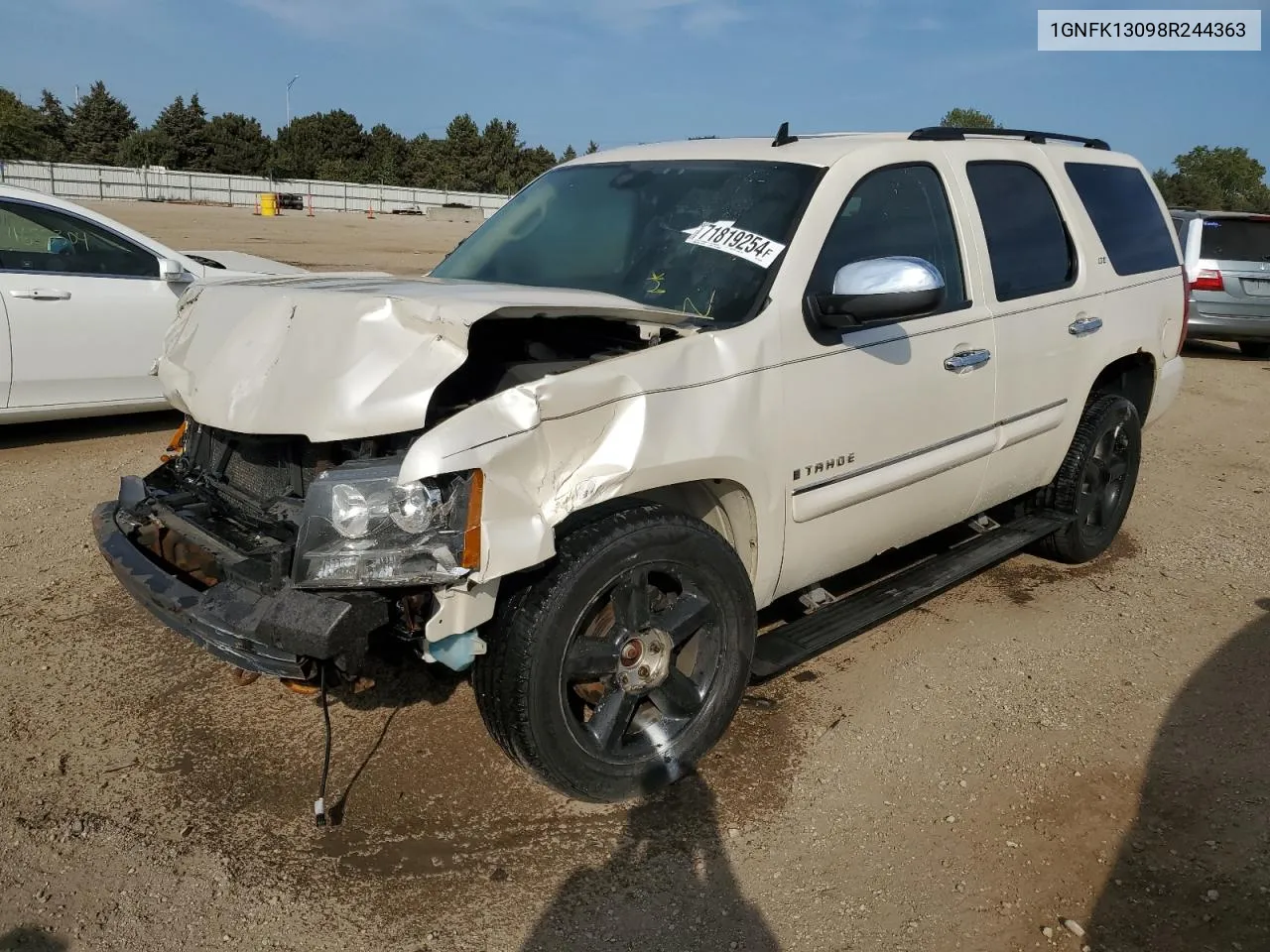 2008 Chevrolet Tahoe K1500 VIN: 1GNFK13098R244363 Lot: 71819254