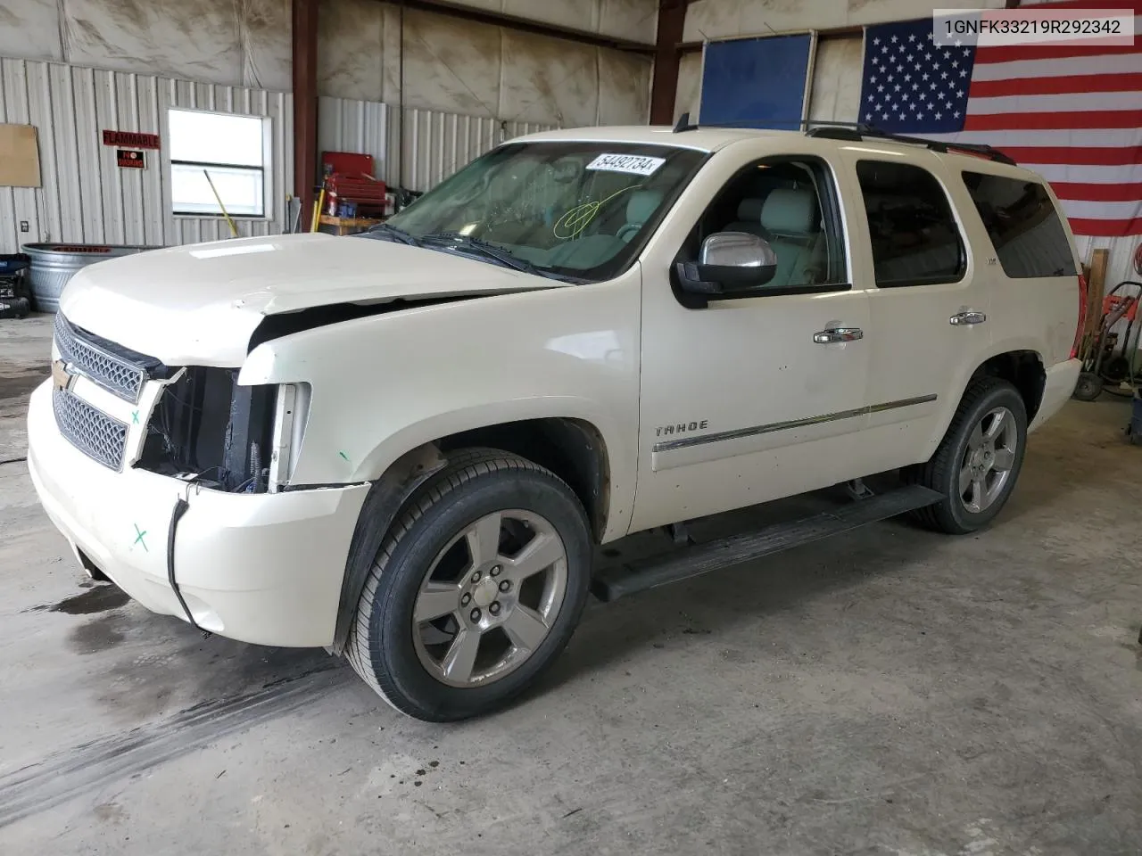 2009 Chevrolet Tahoe K1500 Ltz VIN: 1GNFK33219R292342 Lot: 54492734