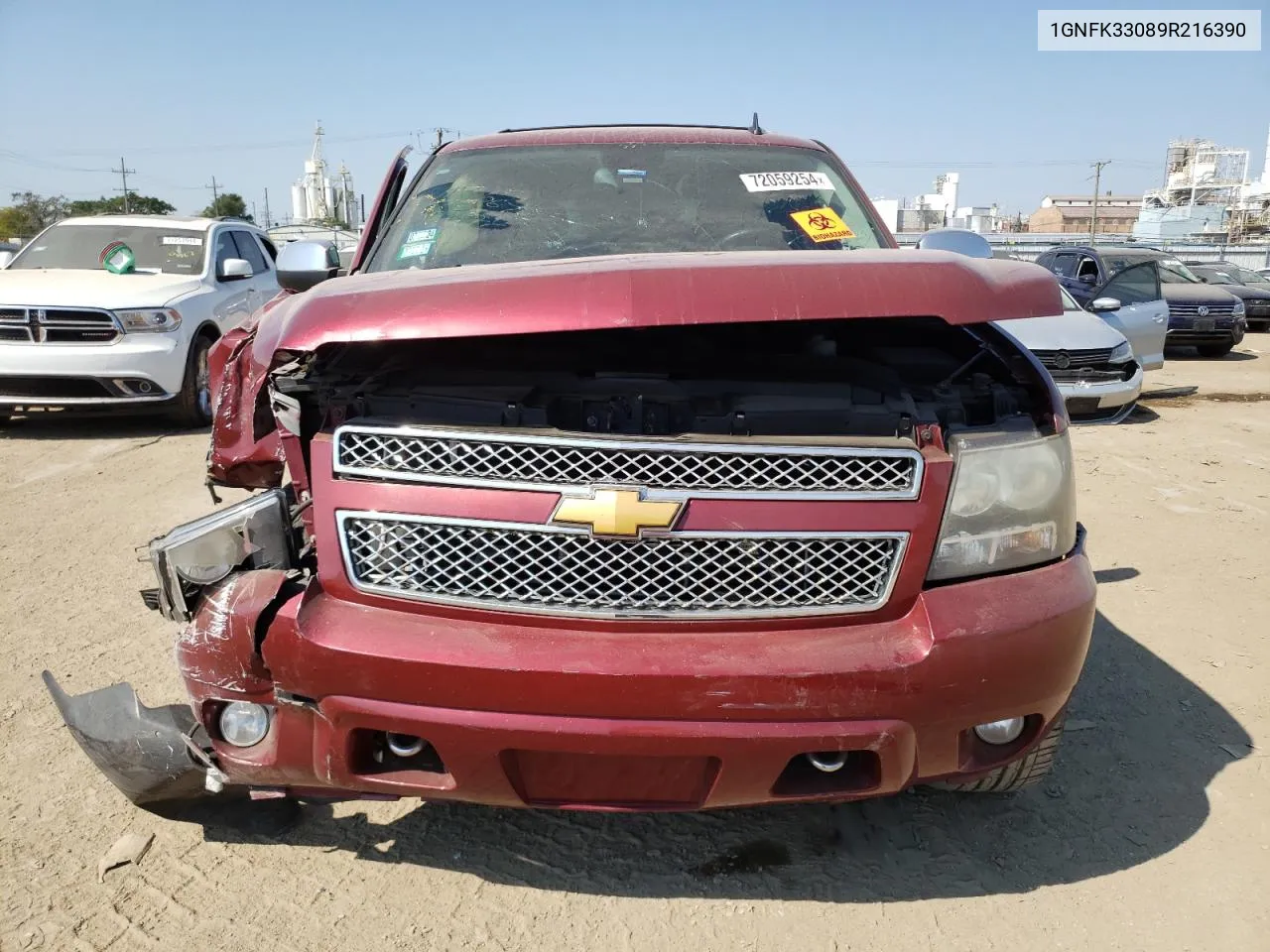 2009 Chevrolet Tahoe K1500 Ltz VIN: 1GNFK33089R216390 Lot: 72059254