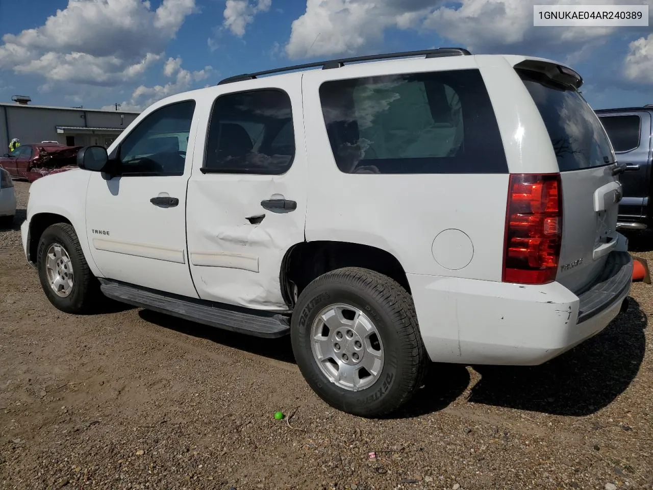 2010 Chevrolet Tahoe K1500 Ls VIN: 1GNUKAE04AR240389 Lot: 66321184