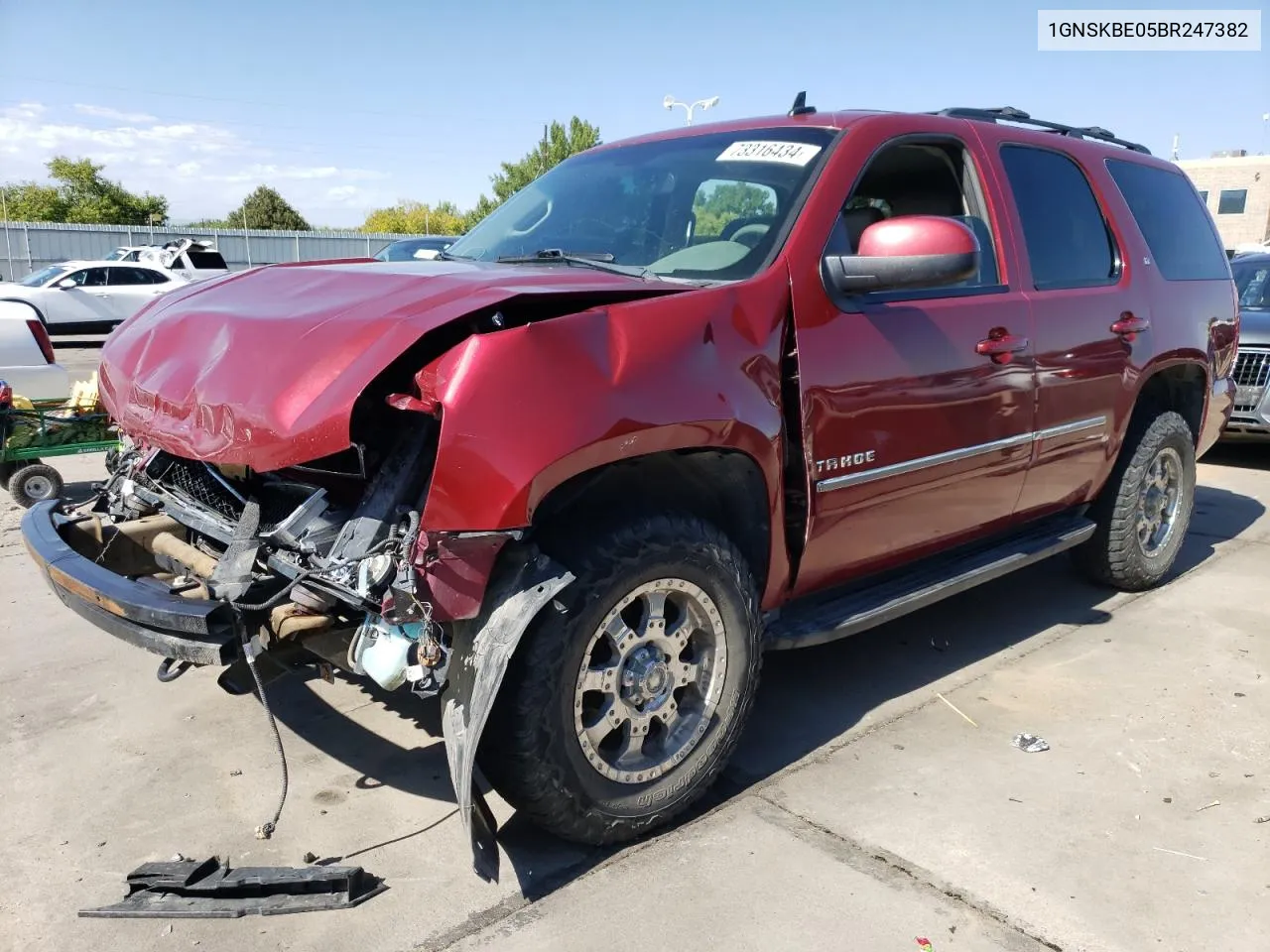 2011 Chevrolet Tahoe K1500 Lt VIN: 1GNSKBE05BR247382 Lot: 73316434