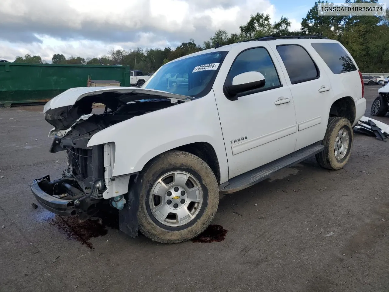 2011 Chevrolet Tahoe C1500 Ls VIN: 1GNSCAE04BR356374 Lot: 74060944