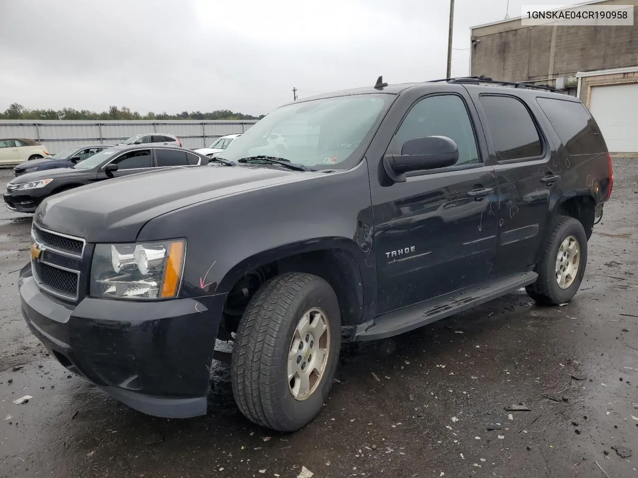 2012 Chevrolet Tahoe K1500 Ls VIN: 1GNSKAE04CR190958 Lot: 71527954