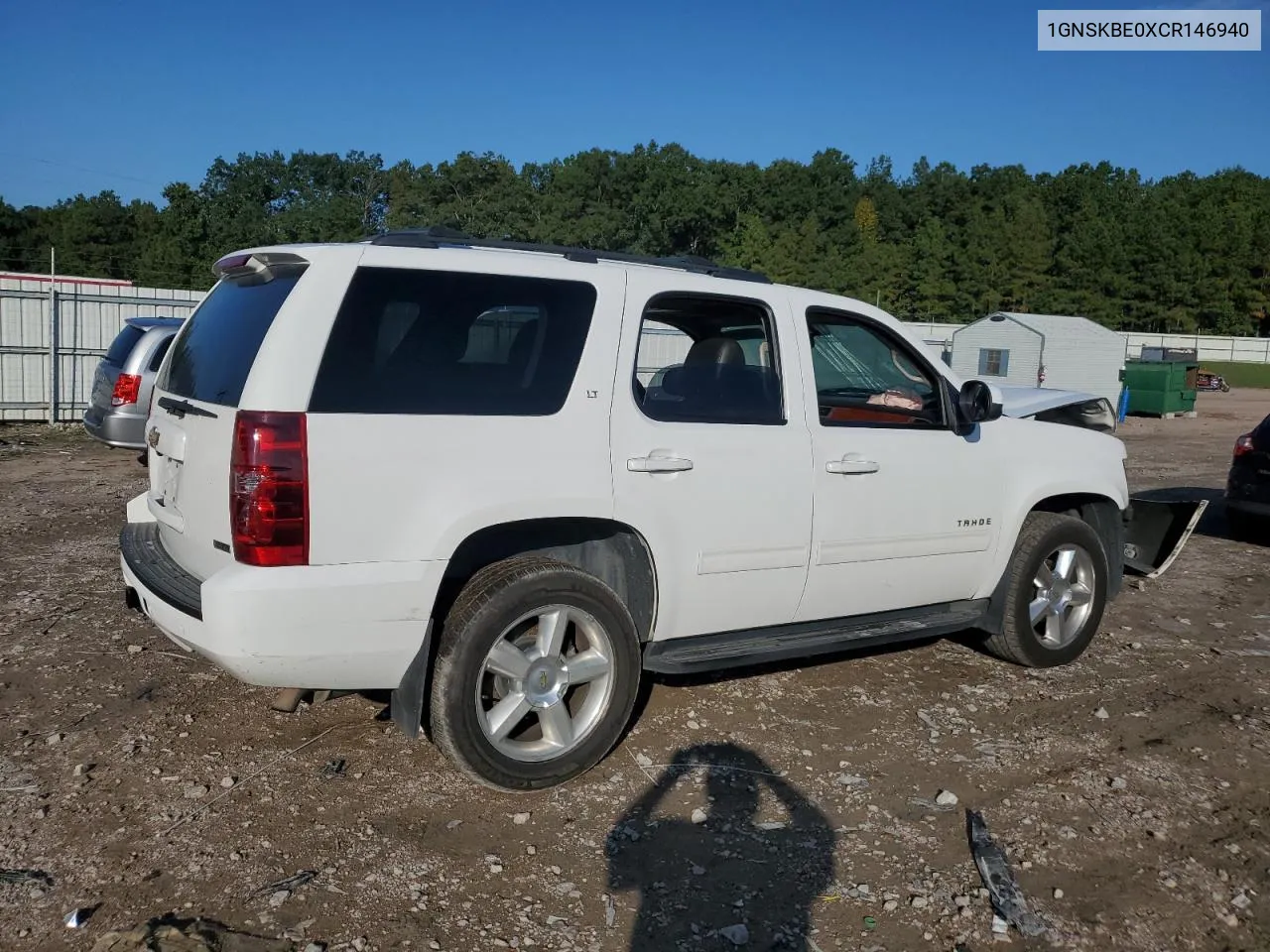 2012 Chevrolet Tahoe K1500 Lt VIN: 1GNSKBE0XCR146940 Lot: 71920614