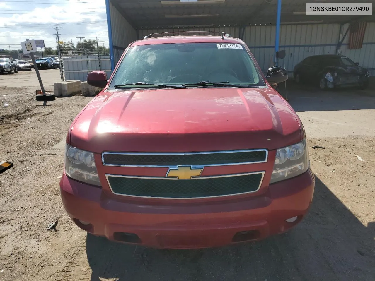 2012 Chevrolet Tahoe K1500 Lt VIN: 1GNSKBE01CR279490 Lot: 73412174