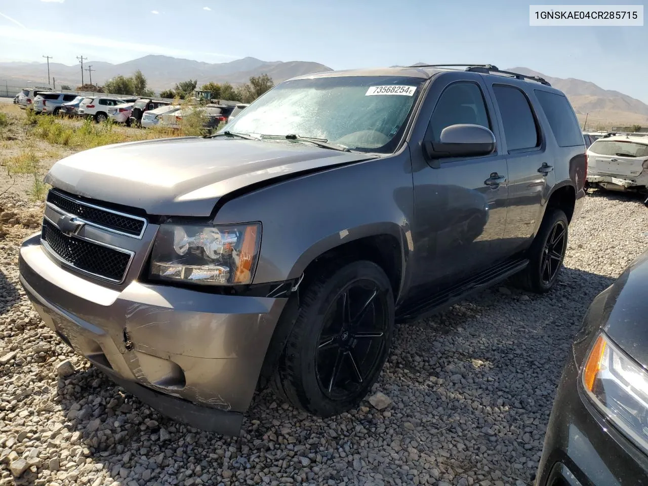 2012 Chevrolet Tahoe K1500 Ls VIN: 1GNSKAE04CR285715 Lot: 73568254