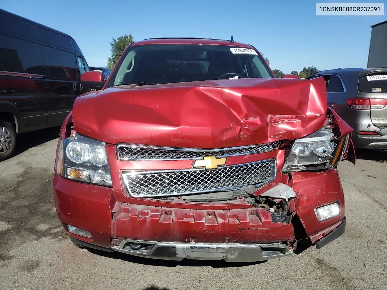 2012 Chevrolet Tahoe K1500 Lt VIN: 1GNSKBE08CR237091 Lot: 74039314