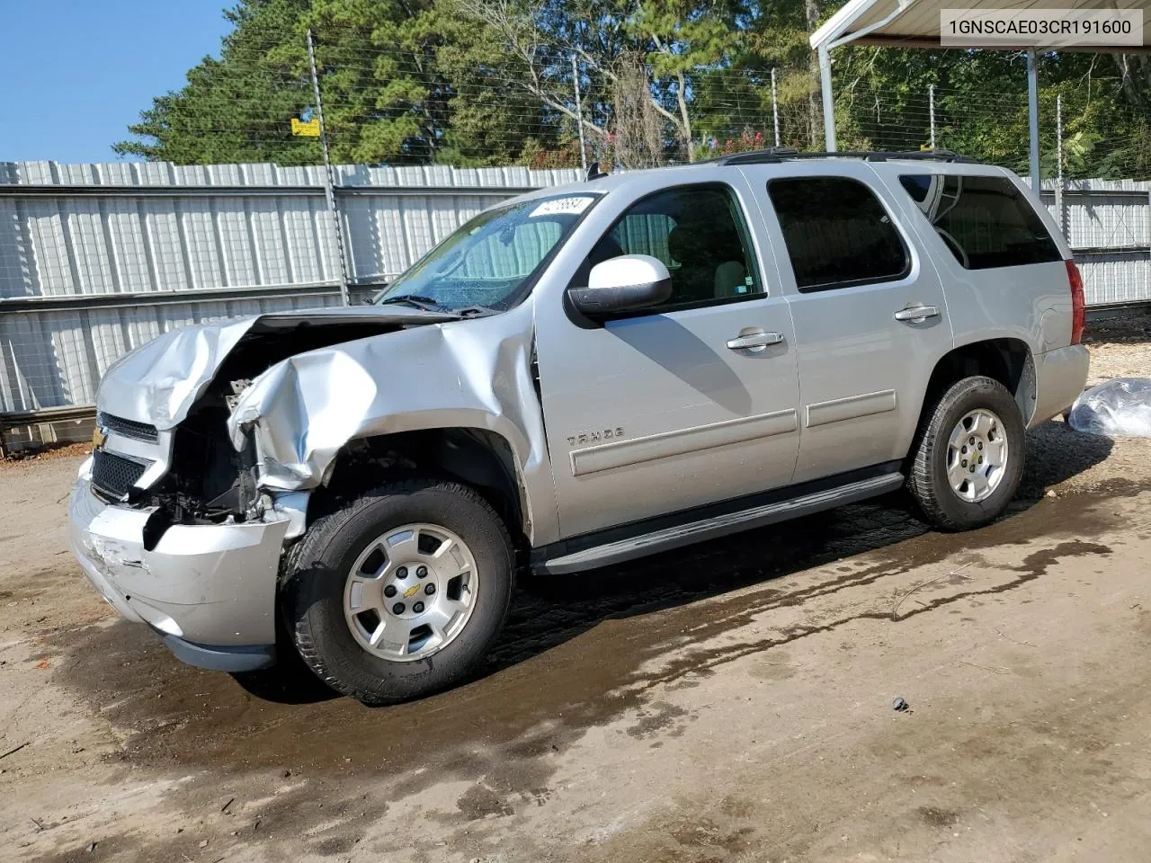 2012 Chevrolet Tahoe C1500 Ls VIN: 1GNSCAE03CR191600 Lot: 74218684